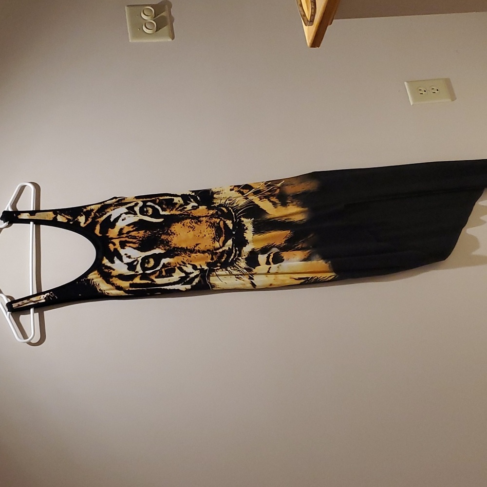 The Classic Asymmetric Tiger Jersey Dress - S